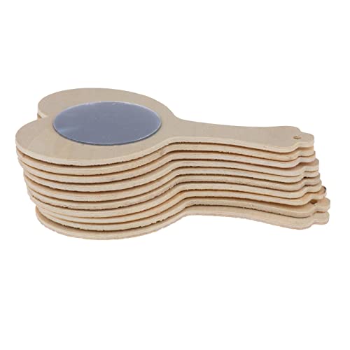Perfeclan 10/8pcs Leerer Unfertiger Holzspiegel für Kinder DIY, Herzform, 10 stück von Perfeclan