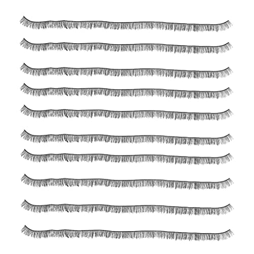 Perfeclan 10 Stück Bjd Falsche Wimpern, Puppenwimpernstreifen, Professionelle Wimpern für Alle Arten von Puppen Wimpern Machen Und Ersetzen - Schwarz, 8 mm von Perfeclan