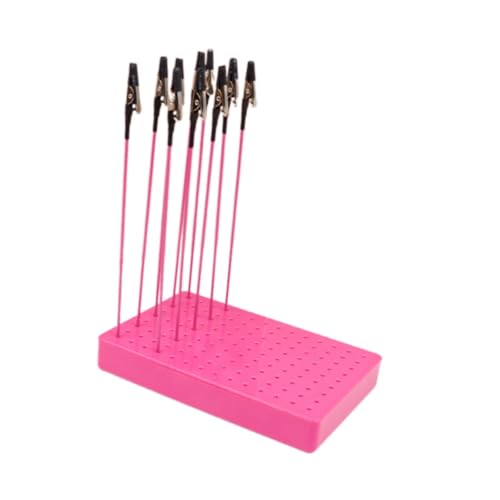 Perfeclan 10 Teile Malerei Clips Modellhalter Clip Sticks Sprühfarbenstand Basis für Klemmhalter Modellierungswerkzeuge, Pink 10 Clips von Perfeclan
