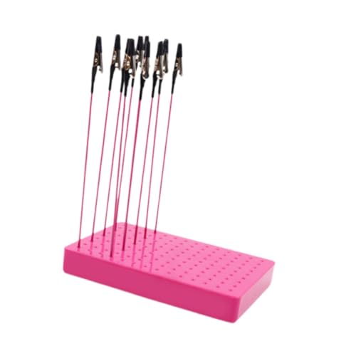 Perfeclan 10 Teile Malerei Clips Modellhalter Clip Sticks Sprühfarbenstand Basis für Klemmhalter Modellierungswerkzeuge, Pink 20 Clips von Perfeclan