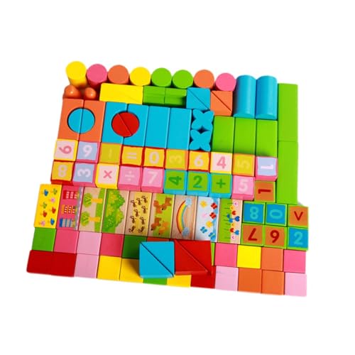 Perfeclan 100 Stück Holzklötze, Stapelblöcke, Mathematik-Lernspielzeug, Holzbausteine, Konstruktion, Bauspielzeug für Kinder ab 3 Jahren Perfeclan 100 Stück Holzklötze, Stapelblöcke, Mathematik-Lernspielzeug, Holzbausteine, Konstruktion, Bauspielzeug für Kinder ab 3 Jahren von Perfeclan