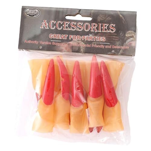 Perfeclan 10x Hexennägel, Hexenfinger, Cosplay-Partyzubehör, Monster-Fingerkrallen, falsche Nägel für Bar-Anzieh-Make-up-Requisiten, 2 cm X 9 cm von Perfeclan
