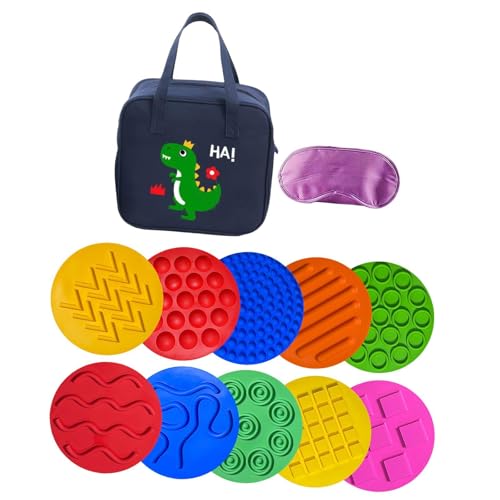 Perfeclan 10x sensorische Kreise, sensorische Matten, für Jungen und Mädchen, sensorische Scheiben, Matte, sensorische Pads für Trainingsaktivitäten, Dinosaurier-Tasche Perfeclan 10x sensorische Kreise, sensorische Matten, für Jungen und Mädchen, sensorische Scheiben, Matte, sensorische Pads für Trainingsaktivitäten, Dinosaurier-Tasche von Perfeclan