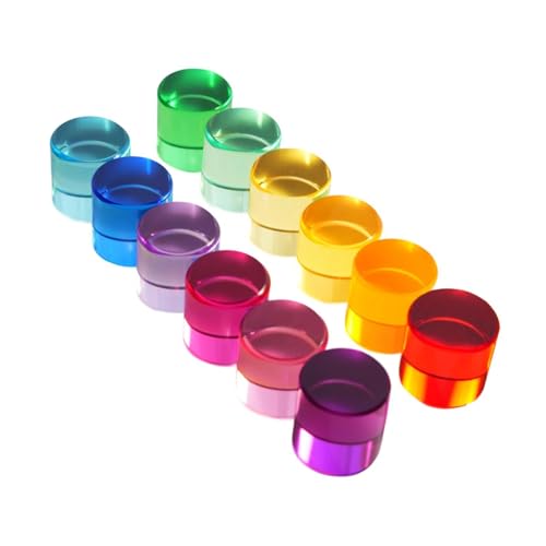 perfeclan 12-teiliges Regenbogen-Baustein-Set für die Früherziehung von Kindern, farbenfrohe Lernaktivitäten im Vorschulalter, Acryl-Zylinderblöcke, Durchmesser 2.5 cm perfeclan 12-teiliges Regenbogen-Baustein-Set für die Früherziehung von Kindern, farbenfrohe Lernaktivitäten im Vorschulalter, Acryl-Zylinderblöcke, Durchmesser 2.5 cm von Perfeclan