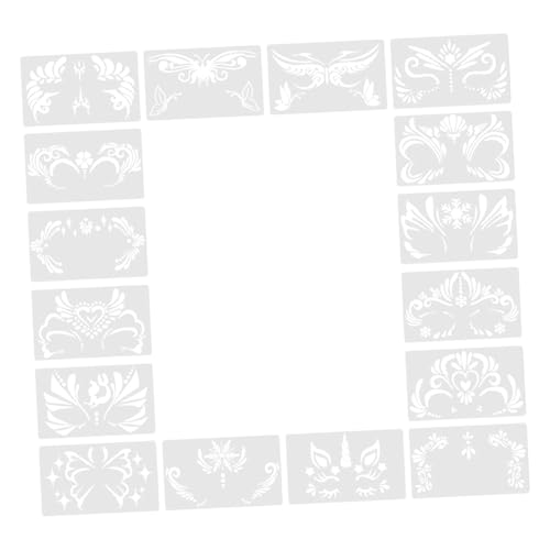 Perfeclan 16x Gesichtsfarbe Schablonen Face Lackvorlagen tragbare Make -up -Lieferungen wiederverwendbarer Gesichtsmalerei Schablonen für die Bühnenleistung Perfeclan 16x Gesichtsfarbe Schablonen Face Lackvorlagen tragbare Make -up -Lieferungen wiederverwendbarer Gesichtsmalerei Schablonen für die Bühnenleistung von Perfeclan