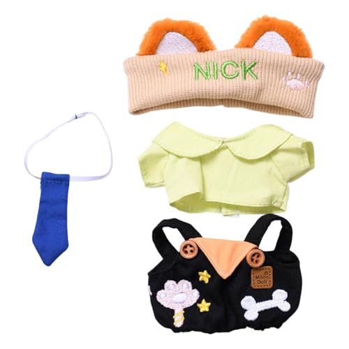 Perfeclan 17 cm Mini-Puppenkleidungsset, Mädchenpuppen-Outfits, Bezauberndes Cosplay, handgefertigtes Anziehspielzeug, hübsche Accessoires für 15 cm, Schwarz von Perfeclan