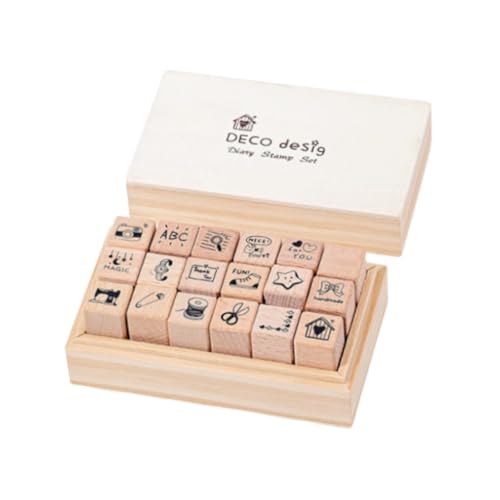 Perfeclan 18-teiliges Holzstempel-Set aus Holz und Gummi, DIY-Zubehör, Basteln, Tagebuch-Stempel-Set, Mini-Stempel für Scrapbooking, Tagebücher, Tagebuchplaner Perfeclan 18-teiliges Holzstempel-Set aus Holz und Gummi, DIY-Zubehör, Basteln, Tagebuch-Stempel-Set, Mini-Stempel für Scrapbooking, Tagebücher, Tagebuchplaner von Perfeclan
