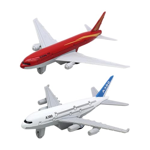 Perfeclan 2 Stück Flugzeugmodell-Ornament, realistische Desktop-Anzeige, Kinderspielzeug, Flugzeug, Spielzeugflugzeug, Bürodekor, Regale, Rot-Weiss von Perfeclan