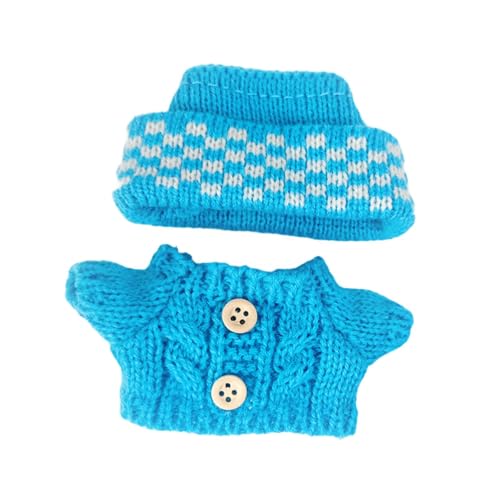 Perfeclan 2 Stück Plüschpuppenpullover und Kopfbedeckungen, Mädchenpuppenkleidung, bequemes Cartoon-Outfit zum Anziehen für 15 cm – 17 cm große Anhängerpuppen, Blau Perfeclan 2 Stück Plüschpuppenpullover und Kopfbedeckungen, Mädchenpuppenkleidung, bequemes Cartoon-Outfit zum Anziehen für 15 cm – 17 cm große Anhängerpuppen, Blau von Perfeclan