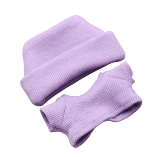 Perfeclan 2-teilige Kleidung für 17/15 cm Puppen-Outfits, einzigartige, schöne Accessoires, DIY-Anzieh-Hut und Oberteil-Kostüme für Puppen 5,91 Zoll/6,69 Zoll, Violett von Perfeclan
