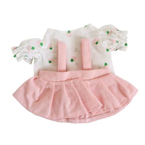 Perfeclan 20 cm große Puppenkleidung aus Plüsch, stilvolles DIY-Foto-Requisiten, Puppenhemd mit Kleid, weich, Plüschpuppen-Ankleide, süße Kuscheltier-Kleidung, Rosa Rock Perfeclan 20 cm große Puppenkleidung aus Plüsch, stilvolles DIY-Foto-Requisiten, Puppenhemd mit Kleid, weich, Plüschpuppen-Ankleide, süße Kuscheltier-Kleidung, Rosa Rock von Perfeclan