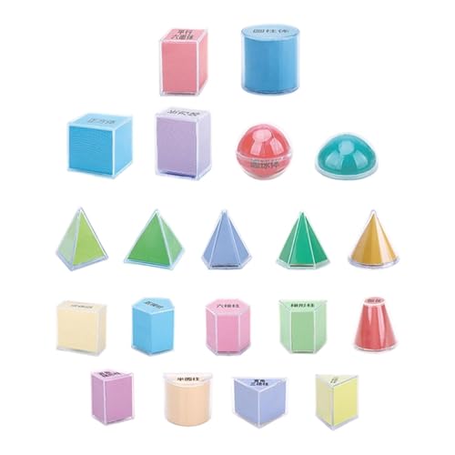 Perfeclan 20 x 3D-Formen, geometrische Körper, Set mit Blöcken aus geometrischen Formen, pädagogisches Lehrmaterial für Mathematiklehrer, Geschenk für im Perfeclan 20 x 3D-Formen, geometrische Körper, Set mit Blöcken aus geometrischen Formen, pädagogisches Lehrmaterial für Mathematiklehrer, Geschenk für im von Perfeclan
