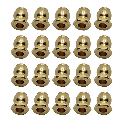 Perfeclan 20Pcs M3 Messing Ball Kopf Halter Link Stange Enden Joint Verknüpfung für 1/10 RC Axial SCX10 F350 D90 Etc. RC Crawler Zubehör von Perfeclan
