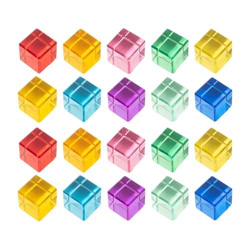 Perfeclan 20x Acryl-Stapelblöcke, pädagogisch wertvoll, bunt, hohe Transparenz, Regenbogen-Stapelspiel für Jungen und Mädchen, Geburtstagsgeschenke, Würfel von Perfeclan