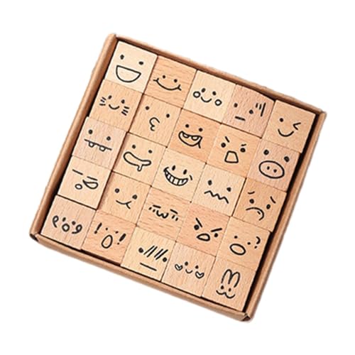 Perfeclan 25 Stück Holzstempel, Holzstempel mit Aufbewahrungsbox, DIY-Tagebuch-Stempelset für Scrapbooking-Zubehör, Happy Planner-Tagebücher, Emoji Perfeclan 25 Stück Holzstempel, Holzstempel mit Aufbewahrungsbox, DIY-Tagebuch-Stempelset für Scrapbooking-Zubehör, Happy Planner-Tagebücher, Emoji von Perfeclan