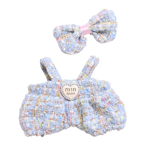 Perfeclan 2X Puppenkleidungsset Kostüme Weiche Modekleidung Anzug Puppenhosen Outfits für 5,91 Zoll oder 6,69 Zoll große Anhängerpuppen Mädchen Geschenk, Blau von Perfeclan
