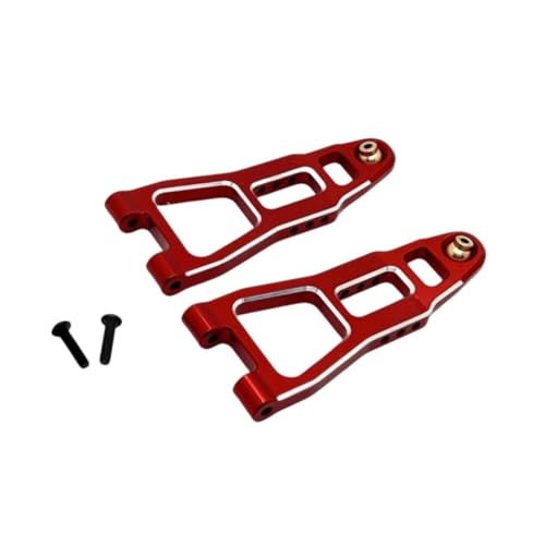 Perfeclan 2pcs 1/12 RC -Auto -Upgrades Zubehör vorderen unteren Arm Ersatz Premium Easy Installation Vorderer unterer Schwung Arm RC Auto, Rot Silber von Perfeclan