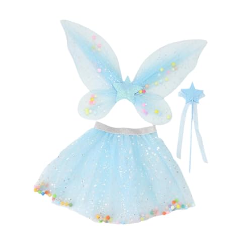 Perfeclan 3-teiliges Tutu-Rock- und -Set für Mädchen, die Sich auf der Bühne verkleiden, Blau Perfeclan 3-teiliges Tutu-Rock- und -Set für Mädchen, die Sich auf der Bühne verkleiden, Blau von Perfeclan