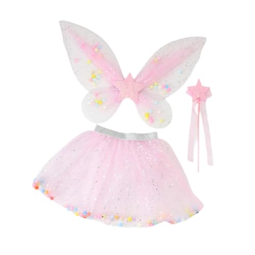 Perfeclan 3-teiliges Tutu-Rock- und -Set für Mädchen, die Sich auf der Bühne verkleiden, Rosa Perfeclan 3-teiliges Tutu-Rock- und -Set für Mädchen, die Sich auf der Bühne verkleiden, Rosa von Perfeclan