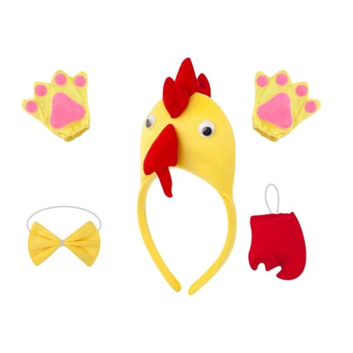 Perfeclan 3D-Huhn-Tierkostüm-Set. Verkleiden Sie Sich für die Thanksgiving-Party und das Halloween-Festival, Gelber Roter Schwanz von Perfeclan