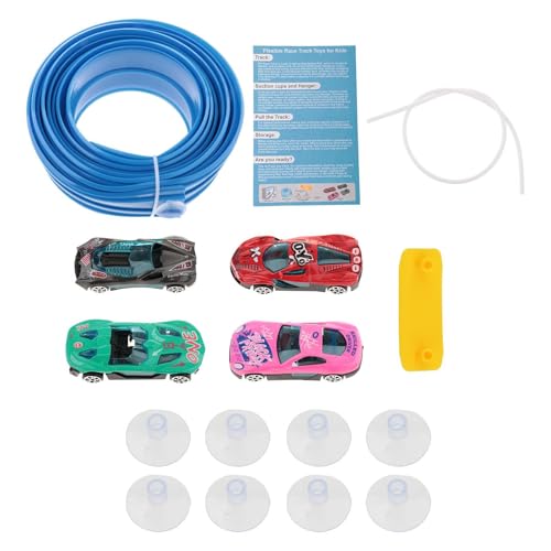 Perfeclan 4,5 m Flexible Strecke mit 4 Mini-Druckgussautos, doppelspurige Physikstrecke, tragbar, multifunktional, für Kinder ab 3 Jahren, Saugnapfhalterung, Blau Perfeclan 4,5 m Flexible Strecke mit 4 Mini-Druckgussautos, doppelspurige Physikstrecke, tragbar, multifunktional, für Kinder ab 3 Jahren, Saugnapfhalterung, Blau von Perfeclan