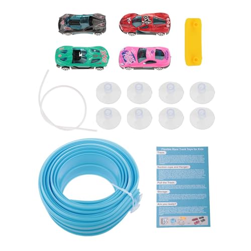 Perfeclan 4,5 m Flexible Strecke mit 4 Mini-Druckgussautos, doppelspurige Physikstrecke, tragbar, multifunktional, für Kinder ab 3 Jahren, Saugnapfhalterung, GrÜn Perfeclan 4,5 m Flexible Strecke mit 4 Mini-Druckgussautos, doppelspurige Physikstrecke, tragbar, multifunktional, für Kinder ab 3 Jahren, Saugnapfhalterung, GrÜn von Perfeclan