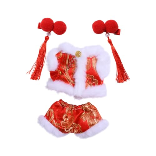 Perfeclan 4 Stück Puppen Neujahrsmantel und Hosen Haarnadel, handgefertigte Kleidungsaccessoires für 15–17 cm große Puppen Perfeclan 4 Stück Puppen Neujahrsmantel und Hosen Haarnadel, handgefertigte Kleidungsaccessoires für 15–17 cm große Puppen von Perfeclan