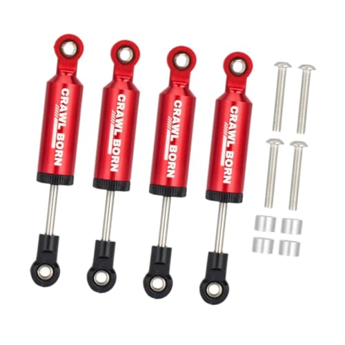 Perfeclan 4 Stück RC-Auto-Stoßdämpfer, Legierung, Öl-Stoßdämpfer, Ersatz mit Schraube für 1/10 RC-Auto, DIY-modifiziert, Rot Perfeclan 4 Stück RC-Auto-Stoßdämpfer, Legierung, Öl-Stoßdämpfer, Ersatz mit Schraube für 1/10 RC-Auto, DIY-modifiziert, Rot von Perfeclan