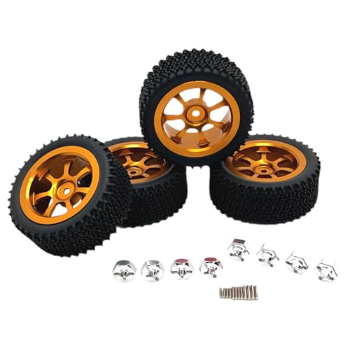 Perfeclan 4 Stück RC-Räder und Reifen, RC-Crawler-Autoreifen, RC-Zubehör, RC-Teil ersetzen für Wltoys 1/14 RC-Auto, DIY-Zubehör, Modell-LKW, Gold Perfeclan 4 Stück RC-Räder und Reifen, RC-Crawler-Autoreifen, RC-Zubehör, RC-Teil ersetzen für Wltoys 1/14 RC-Auto, DIY-Zubehör, Modell-LKW, Gold von Perfeclan