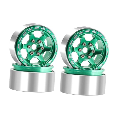 Perfeclan 4 Stücke 1,9 Zoll Beadlock Räder Ersatzteile Metall Radnabe RC Felge Beadlock für SCX10 D90 LKW DIY ACCS, GrÜn Perfeclan 4 Stücke 1,9 Zoll Beadlock Räder Ersatzteile Metall Radnabe RC Felge Beadlock für SCX10 D90 LKW DIY ACCS, GrÜn von Perfeclan