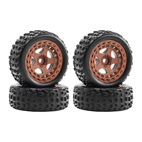 Perfeclan 4 Stücke Räder Gummireifen 6.9x2,6 cm Ersatzteile Zubehör Ersatz für 1:18 2S 223S RC -Auto stabil leicht zu installieren, Khaki von Perfeclan