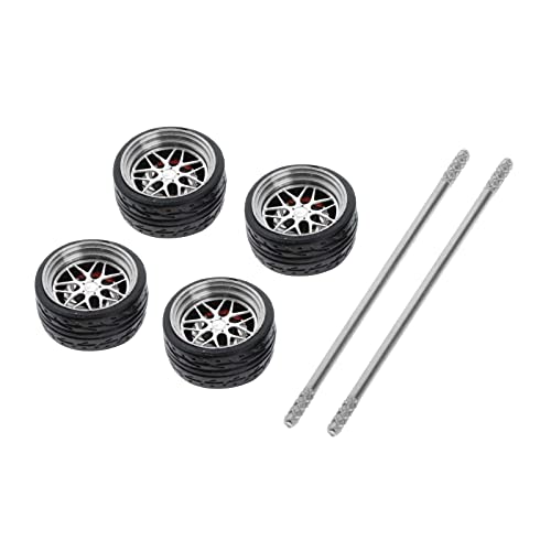 Perfeclan 4Pcs/Set 1/64 Druckguss Racing auf-Straße Modell Auto Legierung Gummi Rad ; Reifen Set Zubehör ersatz Ersatz, E3 Perfeclan 4Pcs/Set 1/64 Druckguss Racing auf-Straße Modell Auto Legierung Gummi Rad ; Reifen Set Zubehör ersatz Ersatz, E3 von DeeRace