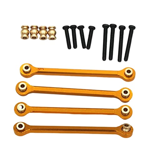 Perfeclan 4X Aluminiumlegierung RC Auto Zugstange Set Ersatz Upgrade für RC Auto im Maßstab 1:24 DIY Modifikation Zubehör Ersatz ersetzt, Gelb von Perfeclan