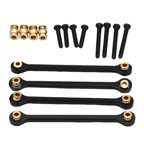 Perfeclan 4X Aluminiumlegierung RC Auto Zugstange Set Ersatz Upgrade für RC Auto im Maßstab 1:24 DIY Modifikation Zubehör Ersatz ersetzt, Schwarz von Perfeclan