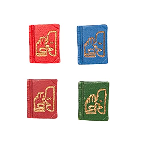 Perfeclan 4X Harz-Miniaturbücher, Mini-Puppenhaustasche, Möbelbuchzubehör, Mini-Taschenbuch, für Handwerkliches Einrichtungszubehör von Perfeclan