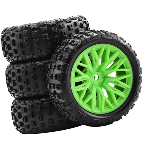 Perfeclan 4pcs 1/18 RC -Autoreifen Gummireifen Set Modifikation Hochleistungsdiy RC Ersatzteile Austausch für Typhon Crawler, GrÜn von Perfeclan