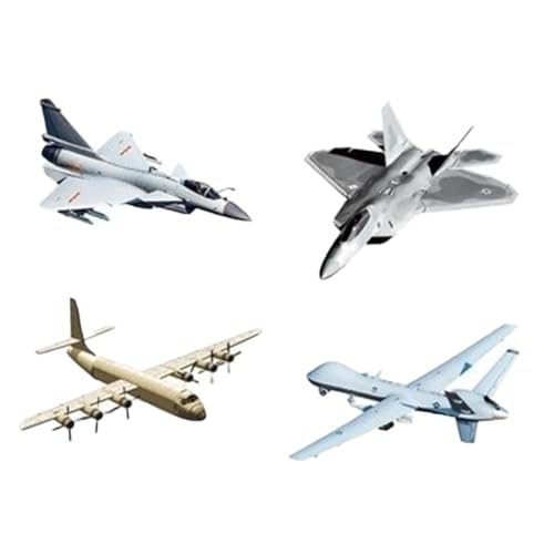 Perfeclan 4pcs Fighter Building Kit Flugzeugmodell Modell Home Dekoration Kollektion Kompakte Schnellbaugruppe Ornament Aircraft Modell 4D Rätsel von Perfeclan