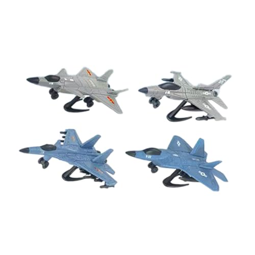 Perfeclan 4pcs Fighter Model 4D Flugzeugmodell Ornamente Bildungseinrichtung Flugzeugmodell Sammlerstücke für Büro -Wohnzimmerregal von Perfeclan