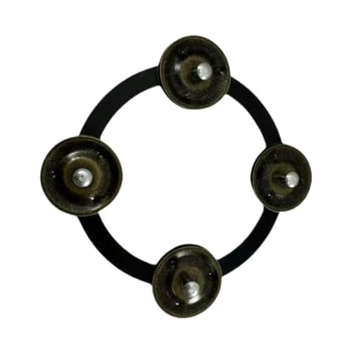Perfeclan 5,5 "montierbares Becken Hi Hat Tambourin Hell Sound Drum Set Accessoire mit Bells Single Row für Kinder Erwachsene Partykonzert Konzert, Schwarz von Perfeclan