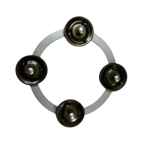Perfeclan 5,5 "montierbares Becken Hi Hat Tambourin Hell Sound Drum Set Accessoire mit Bells Single Row für Kinder Erwachsene Partykonzert Konzert, Silber von Perfeclan