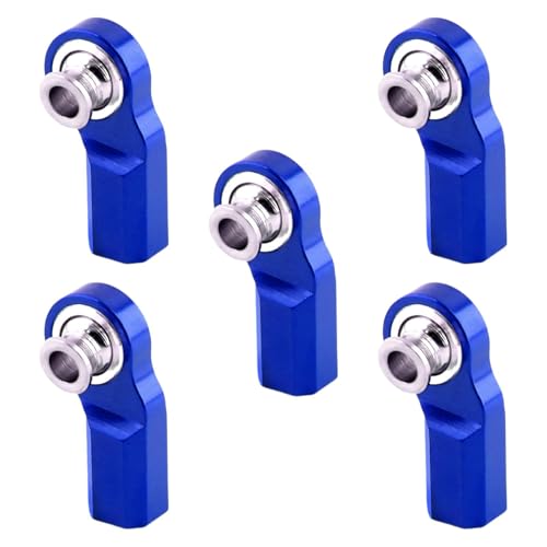 Perfeclan 5 Stücke M3 Biegung Stangenende Lenkgestänge für 1/10 Modellauto Zubehör DIY ACCS Ersatz Modell Autoteile Kugelkopfhalter, Blau von Perfeclan