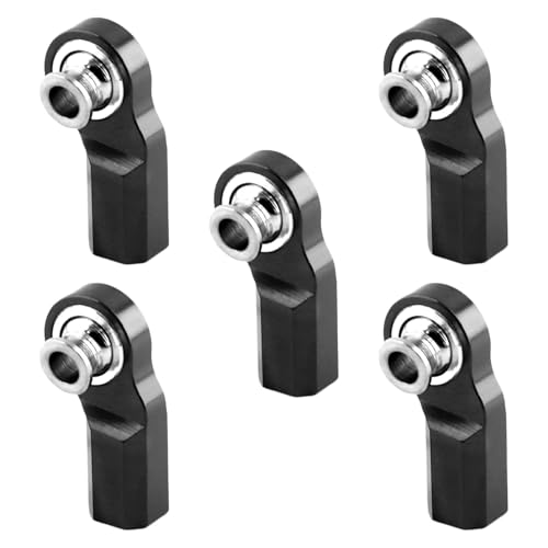 Perfeclan 5 Stücke M3 Biegung Stangenende Lenkgestänge für 1/10 Modellauto Zubehör DIY ACCS Ersatz Modell Autoteile Kugelkopfhalter, Schwarz von Perfeclan