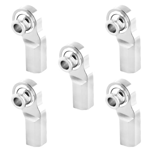 Perfeclan 5 Stücke M3 Biegung Stangenende Lenkgestänge für 1/10 Modellauto Zubehör DIY ACCS Ersatz Modell Autoteile Kugelkopfhalter, Silber von Perfeclan