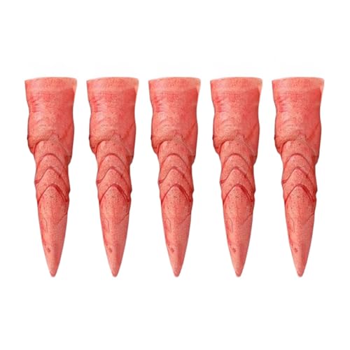 Perfeclan 5 x künstliche Hexenfinger, Hexennägel, gruselige, Monster-Fingerspitzen, Nagelabdeckungen für Bühnenauftritte, Make-up, Bar-Verkleidung, Blutig von Perfeclan