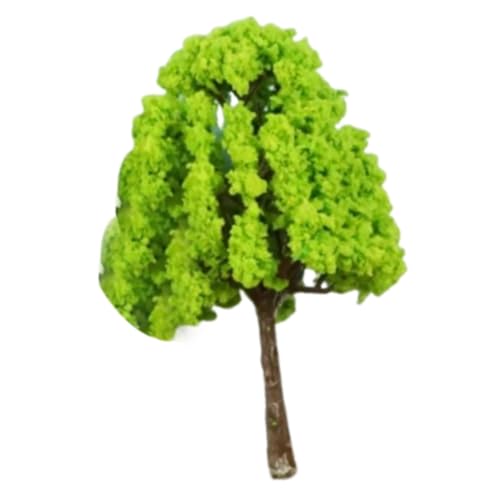 Perfeclan 50 Stück Modellbäume, Miniaturbäume, Zuglandschaft, Architekturbäume, Diorama-Zubehör für Heimwerker, Bastelarbeiten, Gebäude-Requisiten, Layout, Gelbgrün von Perfeclan