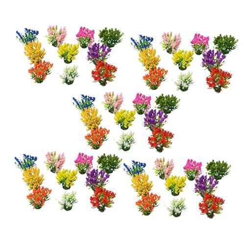 Perfeclan 50pcs Miniaturblütencluster Miniatur Statische Landschaftsmodell Dekor Vegetationsgruppen Zum Gebäudemodellarchitekturmodell, Höhe 3cm von Perfeclan