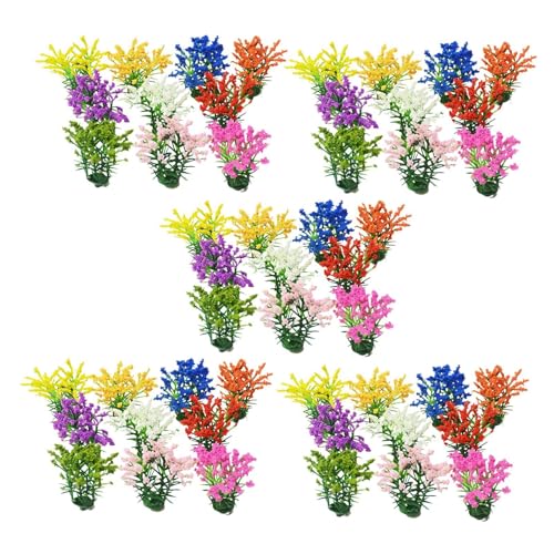 Perfeclan 50pcs Miniaturblütencluster Miniatur Statische Landschaftsmodell Dekor Vegetationsgruppen Zum Gebäudemodellarchitekturmodell, Höhe 5 cm von Perfeclan