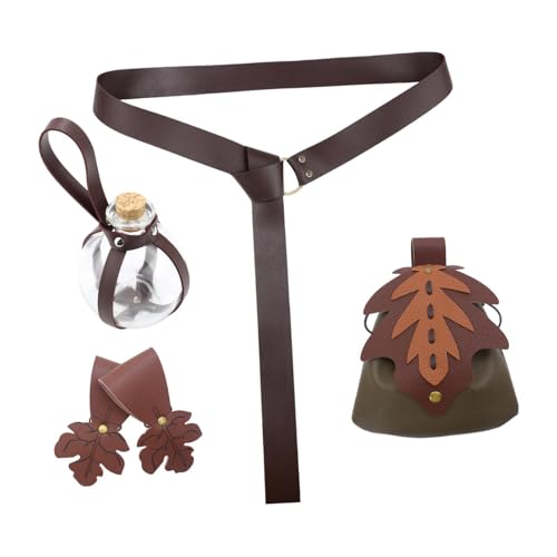 Perfeclan 5Pcs Medieval Gürtel Tasche Rock Wanderungen Flasche Medieval Kostüm Zubehör für Party, GrÜn Perfeclan 5Pcs Medieval Gürtel Tasche Rock Wanderungen Flasche Medieval Kostüm Zubehör für Party, GrÜn von Perfeclan