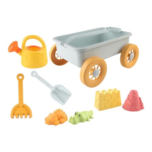 Perfeclan 8-teiliges Sandspielzeug für Kinder, Sandwagen-Aktivitäten, Sandwagen für Kinder, Sandburgenspielzeug für Kinder im Alter von 3–10 Jahren, von Perfeclan