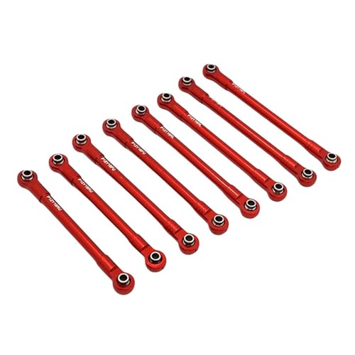 Perfeclan 8X RC Auto Chassis Befestigung Linkage Rod Zubehör Änderung Professionelle Leichte 6061 Aluminium für 1/12, Rot von Perfeclan